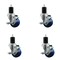 Service Caster 3'' Blue Poly Swivel 1-3/4'' Expanding Stem Caster Set with Brake, 4PK SCC-EX20S314-PPUB-BLUE-TLB-134-4 - alternate 1